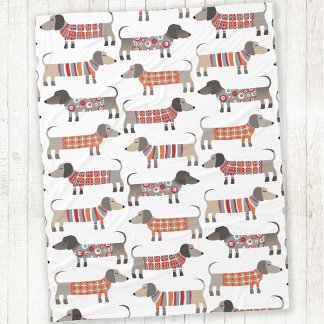 Dachshund Sause Hund Fleecefilt