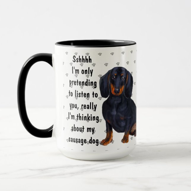 Dachshund Sause Hund Hund Kärlek Coffee Tea Anpass Mugg (Vänster)