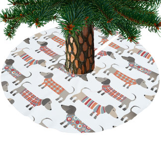 Dachshund Sause Hund Julgransmatta Borstad Polyester