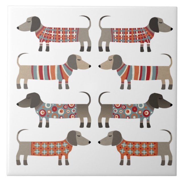Dachshund Sause Hund Kakelplatta (Framsidan)