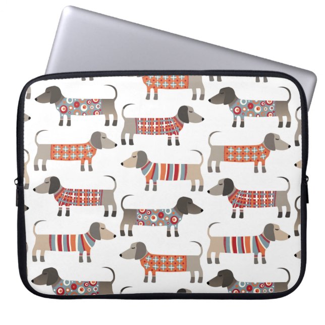 Dachshund Sause Hund Laptop Fodral (Framsidan)