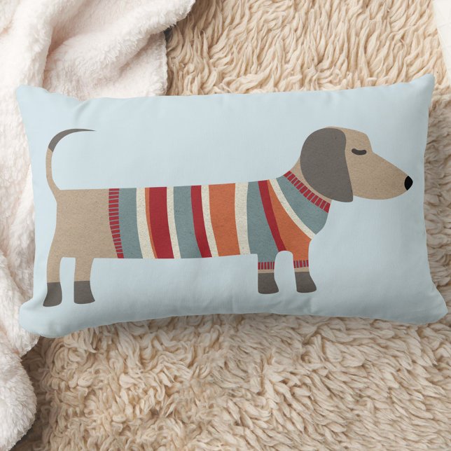 Dachshund Sause Hund Lumbarkudde (Fun Dachshund Wiener Sausage Dog lumbar pillow)