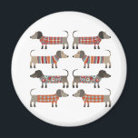 Dachshund Sause Hund Magnet<br><div class="desc">Sötad liten Dachshund-korv eller wiener hundar i lygstickor. Perfekt för hundälskare och hundvalkare.</div>