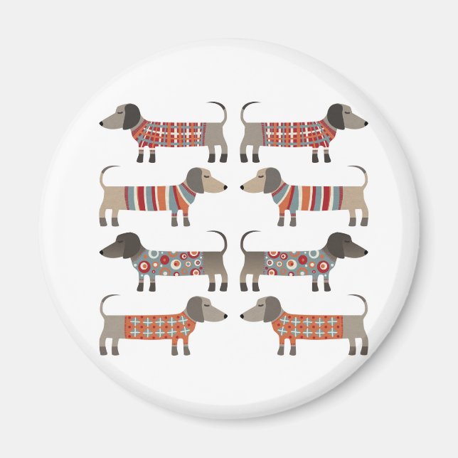 Dachshund Sause Hund Magnet (Framsidan)