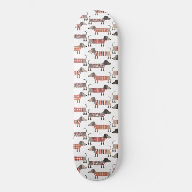 Dachshund Sause Hund Mini Skateboard Bräda 18,5 Cm (Framsida)