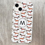 Dachshund Sause Hund Monogram<br><div class="desc">Cute Dachshund Sause mönster för att få ett leende från alla hund älskare. Originalkonst av Nic Squirrell. Ändra det inledande monogrammet för att anpassa det.</div>