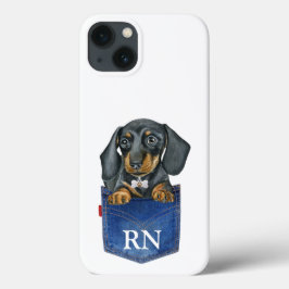 Dachshund Sause Hund Monogram Fodral-Mate Fodral