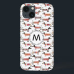 Dachshund Sause Hund Monogram Fodral-Mate iPhone C<br><div class="desc">Cute Dachshund Sause mönster för att få ett leende från alla hund älskare. Originalkonst av Nic Squirrell. Ändra det inledande monogrammet för att anpassa det.</div>