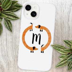 Dachshund Sause Hund Monogram iphone case