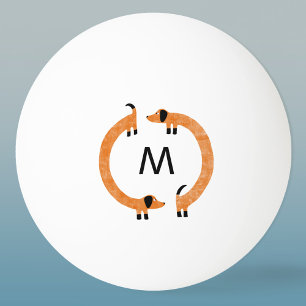 Dachshund Sause Hund Monogram Pingisboll