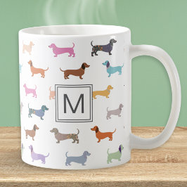 Dachshund Sause Hund Multifärgad Patterned Kaffemugg