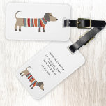 Dachshund Sause Hund Personlig Bagagebricka<br><div class="desc">Den lilla Dachshund-korven eller -avdragaren i hund av ull. Perfekt för hundälskare överallt. Ändra kontaktinformationen på baksidan för att anpassa.</div>