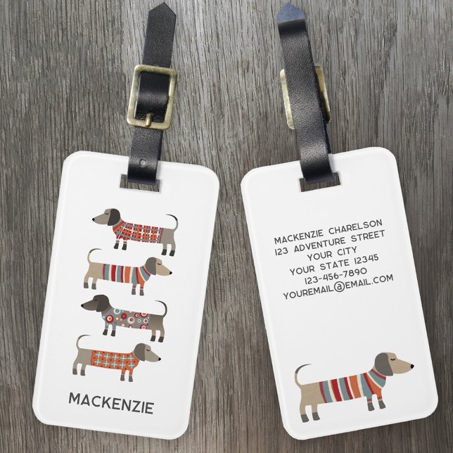 Dachshund Sause Hund Personlig Bagagebricka (Skapare uppladdad)