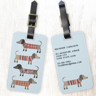 Dachshund Sause Hund Personlig Luggage Tag Bagagebricka