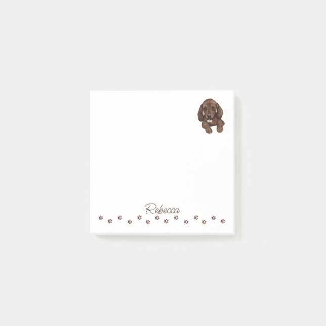 Dachshund Sause Hund Personlig Post-it Notes Block (Framsida)