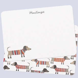 Dachshund Sause Hund Personlig Stationery Anteckningskort