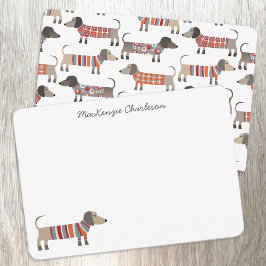 Dachshund Sause Hund Personlig Stationery Anteckningskort