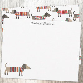 Dachshund Sause Hund Personlig Stationery Anteckningskort