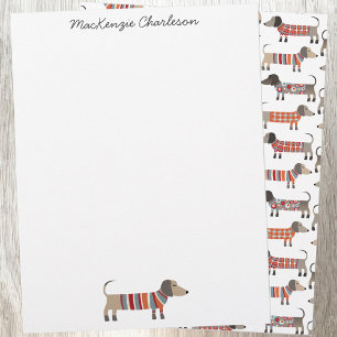 Dachshund Sause Hund Personlig Stationery Brevhuvud