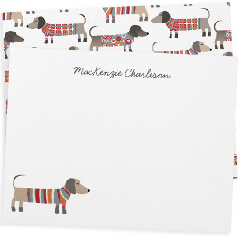 Dachshund Sause Hund Personlig Stationery Brevhuvud