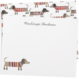 Dachshund Sause Hund Personlig Stationery Brevhuvud