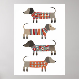 Dachshund Sause Hund Poster