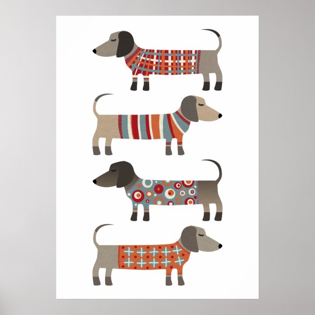 Dachshund Sause Hund Poster (Framsidan)
