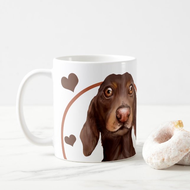Dachshund Sause-Hund varje gång du gör något Kaffemugg (Med munk)