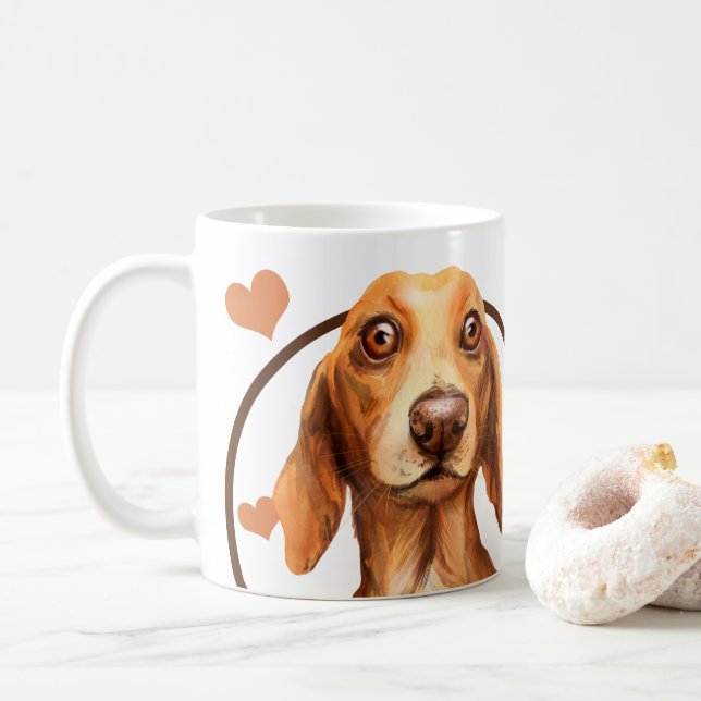 Dachshund Sause-Hund varje gång du gör något Kaffemugg (Med munk)