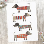 Dachshund Sause Hund Vykort<br><div class="desc">Sötad liten Dachshund-korv eller wiener hundar i lygstickor. Perfekt för hundälskare och hundvalkare.</div>