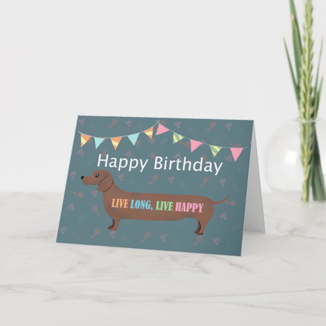 Dachshund Sause hund Wiener hund Funny Birthday Kort (Framsida)
