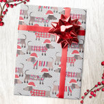 Dachshund Sause Hundar i julhattar och Sticka Presentpapper<br><div class="desc">Den lilla Dachshund-korven eller veken hundar i festive wooly sweaters och jumper,  och roligt jultomten. Perfekt för hundälskare.</div>