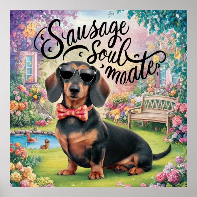 Dachshund Sause Soulmate Poster (Framsidan)