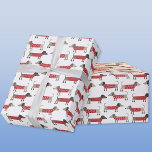 Dachshund Sause Wiener Hund Helgdag Presentpapper<br><div class="desc">Cute and adsible Dachshund Sause eller Wiener hundar i rött och vitt stickade svettare. Originalkonst av Nic Squirrell.</div>