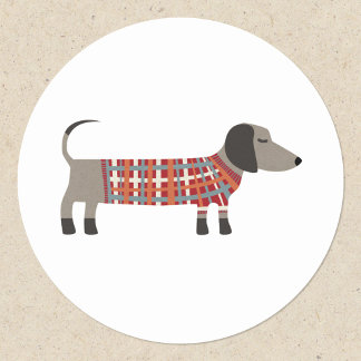 Dachshund Sause Wiener Hund Runt Klistermärke