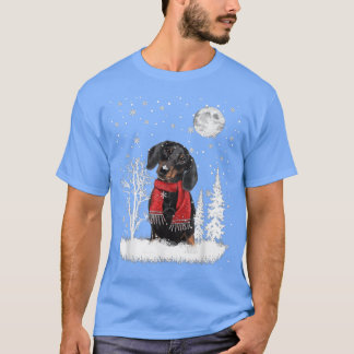 Dachshund Scarf WinterDogs Forest Snö julNi T Shirt