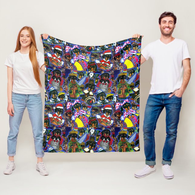 Dachshund-serier Fleecefilt (På plats)