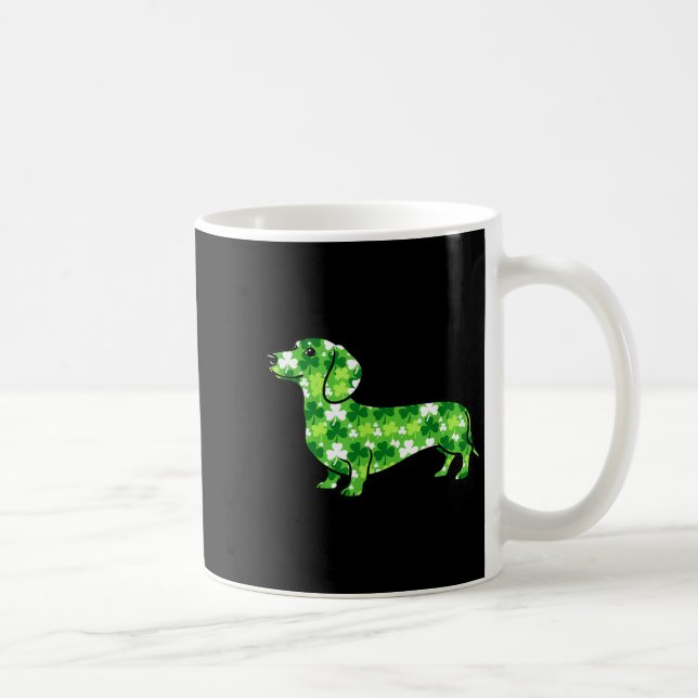 Dachshund shamrock st patricks dag rolig hund  kaffemugg (Höger)