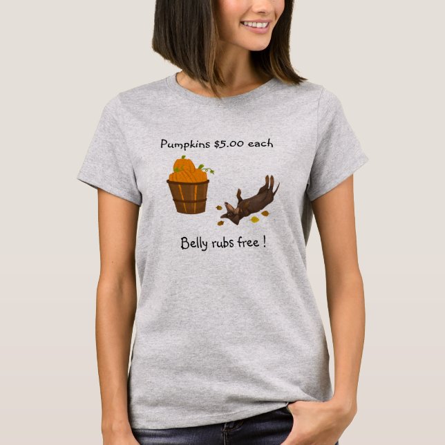 Dachshund Shirt Fall Autumn Pumpkin Wiener Hund Tee (Framsida)