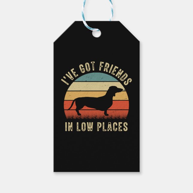 Dachshund Shirt, jag har Har vänner i låg Ställe Presentetikett (Framsidan)