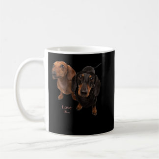 Dachshund Shirt Weiner Hund Mamma Pappa Kärlek Dox Kaffemugg