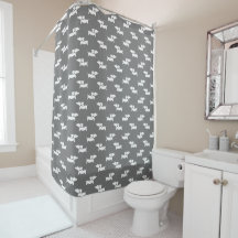Dachshund Shower Curtain Grått Doxie Bathroom