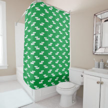 Dachshund Shower Curtain Grönt Doxie Bathroom