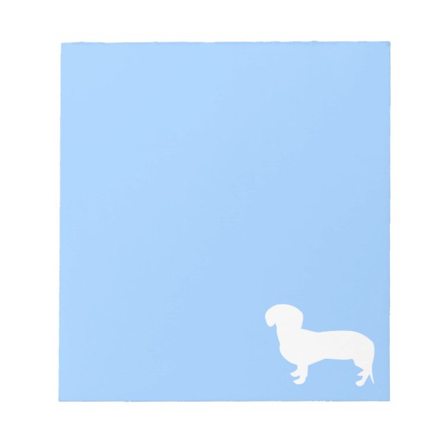 Dachshund Silhouette Blue Anteckningsblock (Framsida)