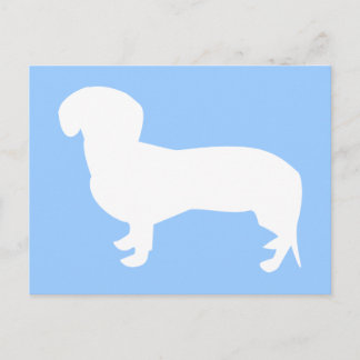Dachshund Silhouette Blue Vykort