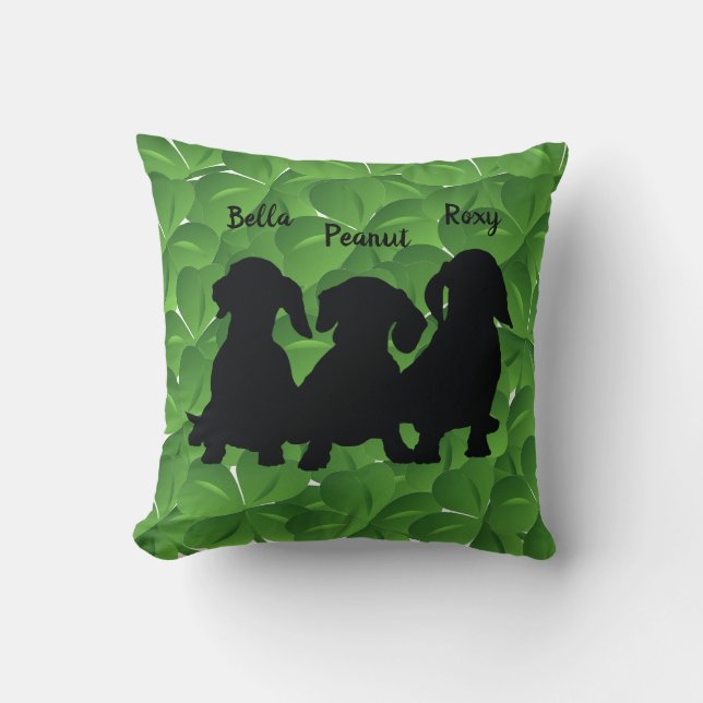 Dachshund Silhouette Dekorativ kudde (Framsida)