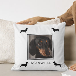 Dachshund Silhouette din fotoPersonlig Kudde