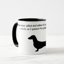 Dachshund Silhouette Funny Coffee Mugg
