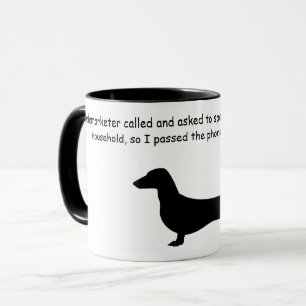 Dachshund Silhouette Funny Coffee Mugg