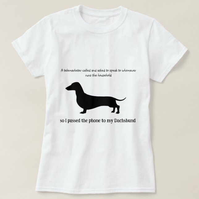 Dachshund Silhouette Funny T Shirt (Design framsida)